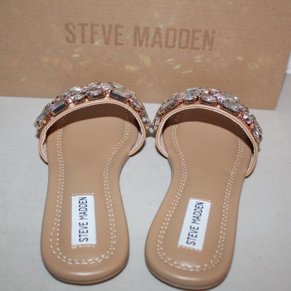 STEVE MADDEN MALINA RHINESTONE SANDALS SLIDES 8 - Picture 3 of 6